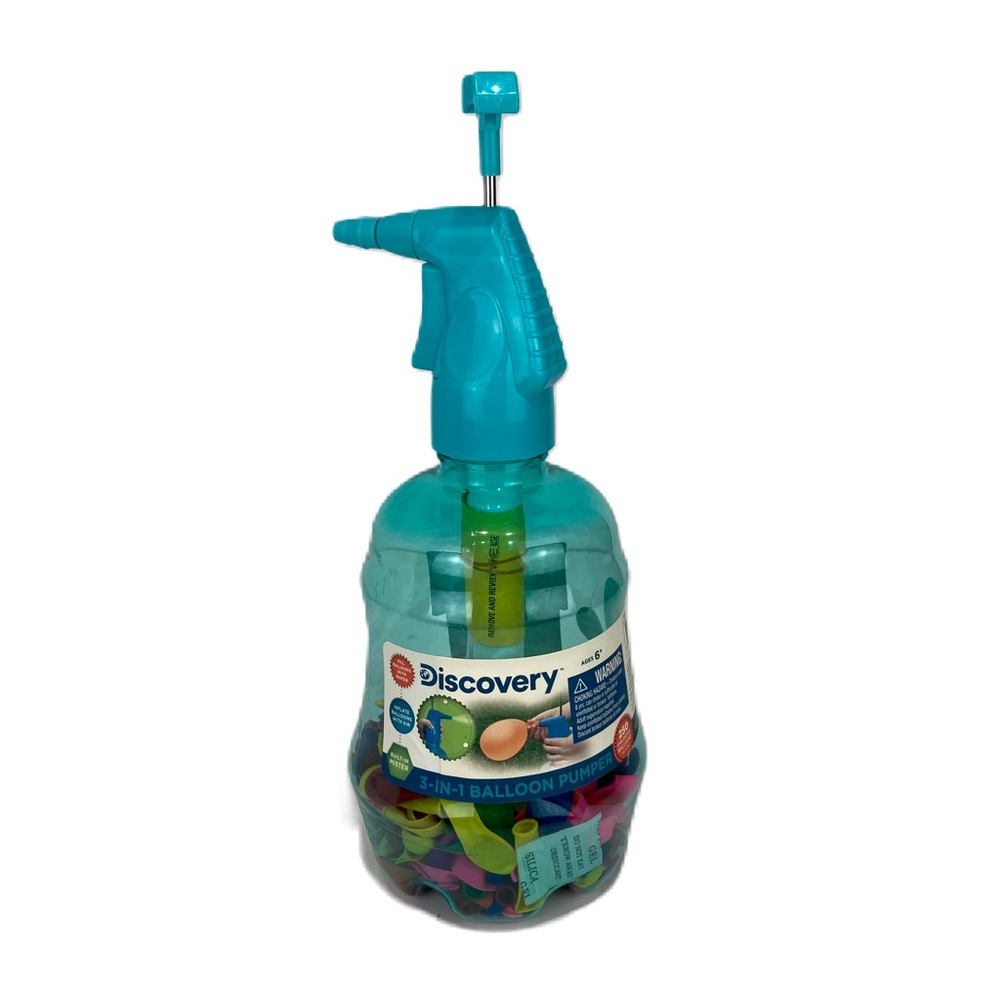 Discovery 3-In-1 Balloon Pumper 250 Balloons Included Ages 6+ Built-In Mister